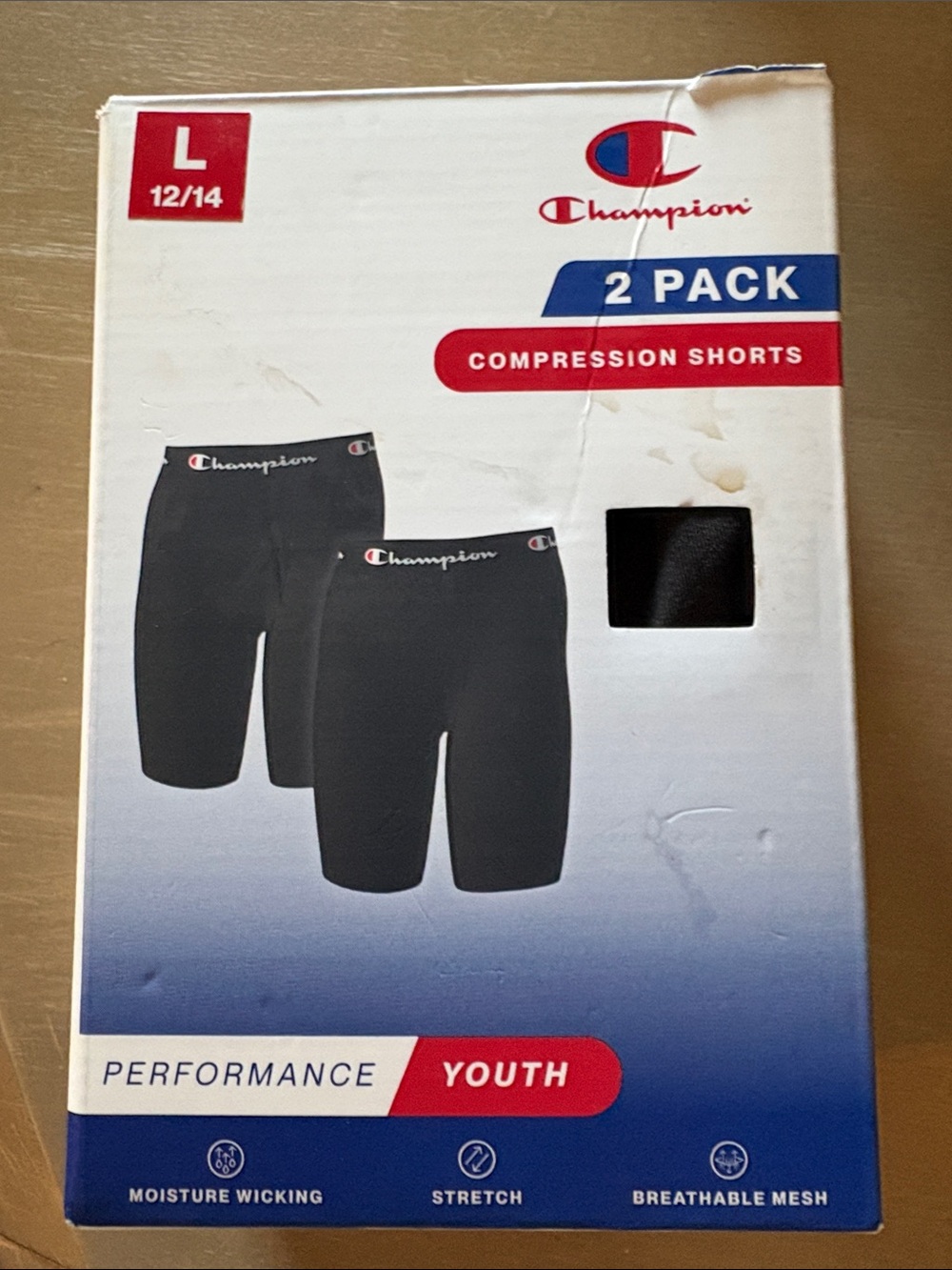 5/$30 Champion Youth Black Compression Shorts 2-Pack - Black L 12/14 NWT
